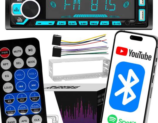 Bluetooth 5.0 Car Radio 1-DIN USB Microphone AUX MP3 SD Remote Control Colors 8803X