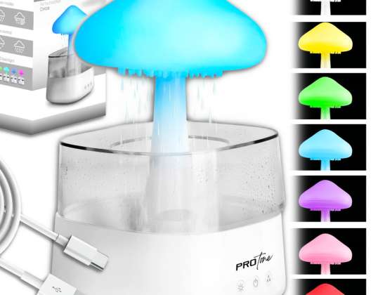 Luchtbevochtiger Diffuser Regen Nachtlampje Pure Cloud Mushroom RGB CH08