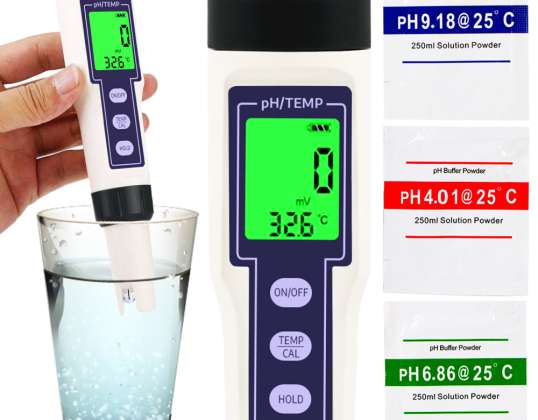 pH matuoklis Temperatūros vandens kokybės rūgščių matuoklis ATC testeris baseino akvariumas pH-2Plus