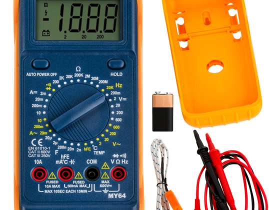 Multimetro DIGITALE ACCURATO Tester per misuratore di corrente elettrica + THERMOPROBE MY64