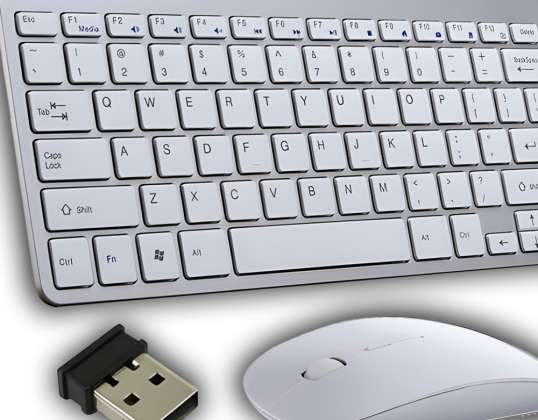 Billentyűzet és egér Vezeték nélküli egérkészlet USB Mini Slim Laptop PC TV-hez i8