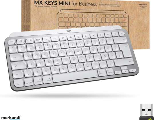Logitech MX Keys Mini für Unternehmen PALE GREY DEU BT Tastatur