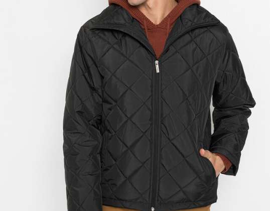 Vīriešu rudens jaka, ziemas jaka, stepēta jaka melna ar Bonprix