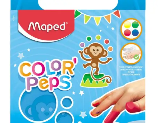 Colorpops Vingerverf voor kinderen 4 kleuren gemaaid