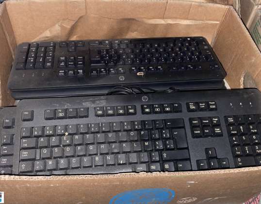Pack of 239 HP keyboards, 10 PC monitors, and 35 hard drives with various specifications
