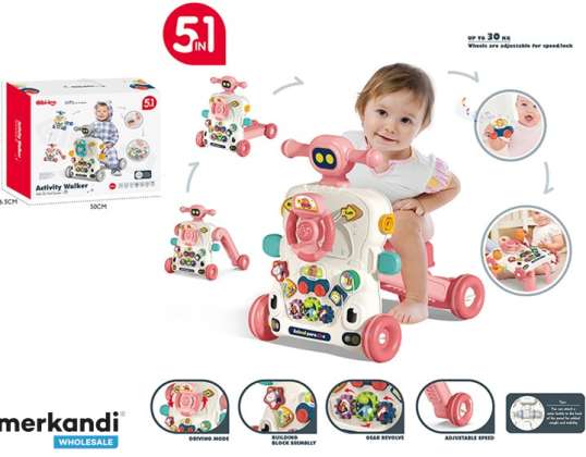 5in1 Educational Multifunctional Walker available in blue and pink sm559779