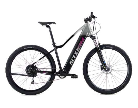 Bicicletă electrică pentru femei STORM Stella 2.0 roz-negru murdar, cadru 16&quot;, roți 29&quot;