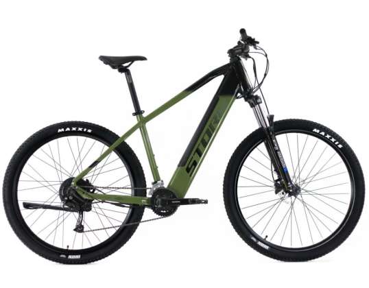 Set de bicicleta eléctrica para hombre STORM TAURUS 2.0 cuadro negro-oliva Ruedas de 19&quot; Motor de 29&quot; - 250W