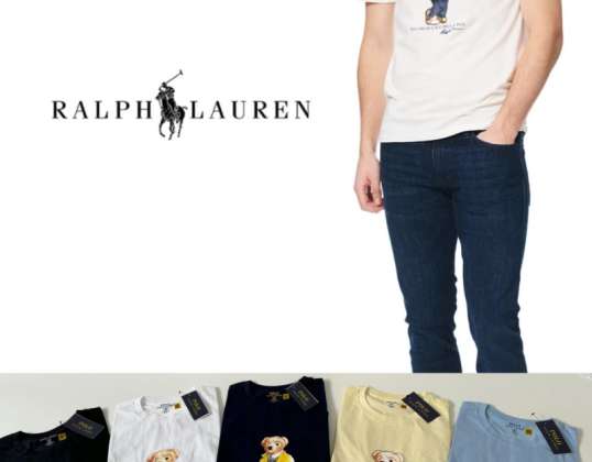 Polo Ralph Lauren Bear T-skjorte for kvinner for menn, tilgjengelig i fem farger og fem størrelser