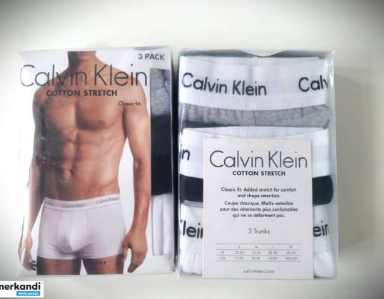 Calvin Klein 3 Pack, Hofteshorts, Boxershorts, Stretch, Sort, Grå Hvid