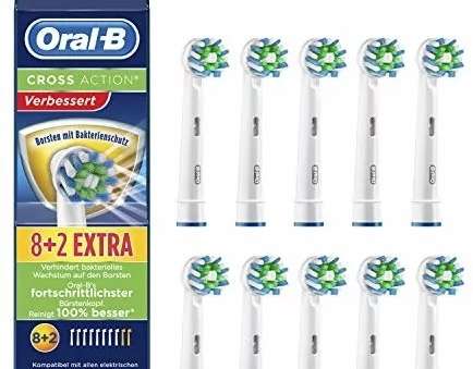 Oral-B Cross Action Bela - 10 kosov Glave ščetk v paketu -