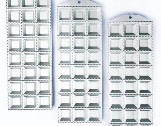 100 2er-Sets Ravioli-Form aus Aluminium viereckig + Nudelholz, Großhandelwaren kaufen Restposten kaufen