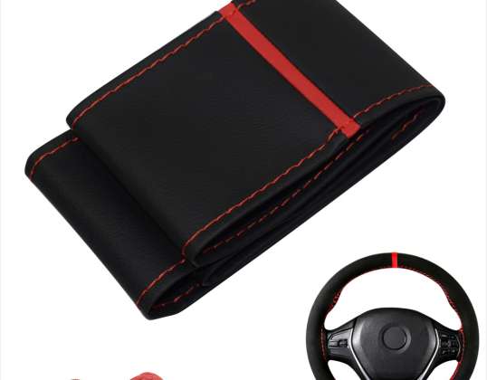 Steering wheel cover for lacing Black in the middle Colour stripes 37-39 cm Steering wheel diameter 10.3 - 10.7 cm Width