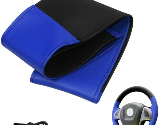 Steering wheel cover to lace up 4 pieces model Stripes 37-39 cm Steering wheel diameter 10.3 - 10.7 cm width
