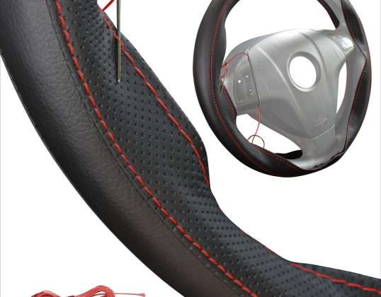 Чехол на рулевое колесо для шнуровки Sport Design Black 37-39 см Диаметр рулевого колеса 10,3 - 10,7 см Ширина