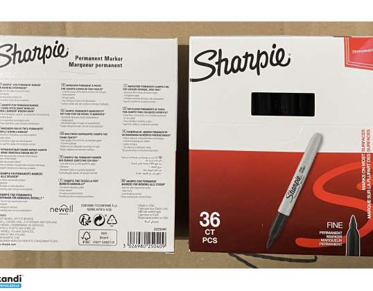 540 stuks 36 pakjes Sharpie permanent marker zwart briefpapier, groothandel online winkel koop resterende voorraad