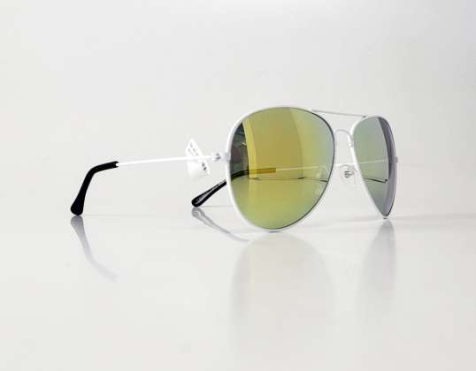 TopTen aviator γυαλιά ηλίου με κίτρινους φακούς SG130024WHITE