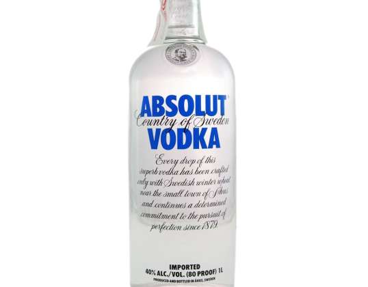 Absolut Blue Vodka 1.00 L 40° (R) de Suecia - Detalles técnicos y especificaciones