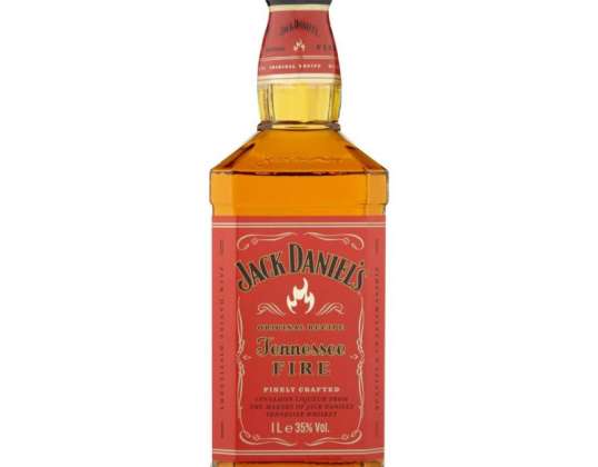 Jack Daniels Fire 1.00 Litro 35° Whisky con tapón de roseta e información técnica