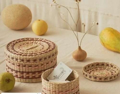 Set of 2 pieces Olliella hand weaved storage baskets