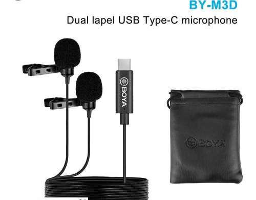 BOYA Mikrofon Kabelgebundenes omnidirektionales Clip-On-Digital-Dual-Lavalier
