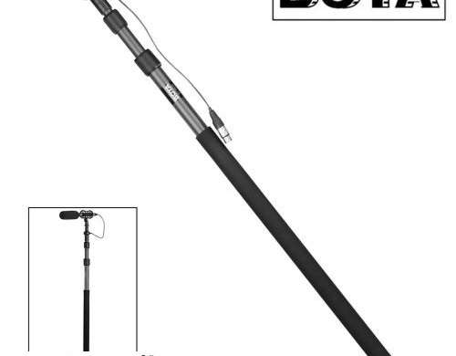 BOYA Holder  Universal Carbon fiber boom pole with XLR cable  2.5M  Bl