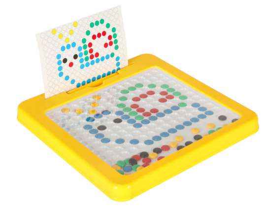 Montessori magnetna plošča Mozaik Barvite pike Rumena 26 x 26 cm