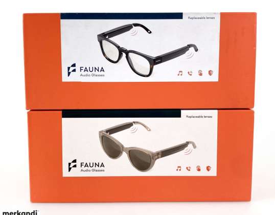 25 stuks Fauna Audio Glasses Mix Zonnebril en Blauw Licht Bescherming, Koop Resterende Voorraad Speciale Items Groothandel