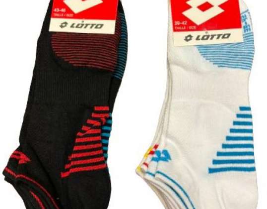 Lotto menns sokker/sokker, hvit og svart, størrelse S 39-42, 43-46