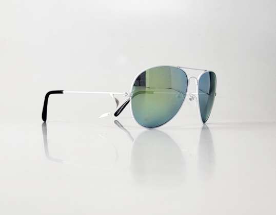 Бели авиаторски слънчеви очила TopTen с огледални лещи SG14015UWHITE