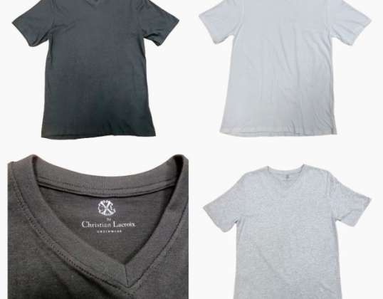 T-shirts masculinas Christian Lacroix misturam cores e tamanhos V-decote