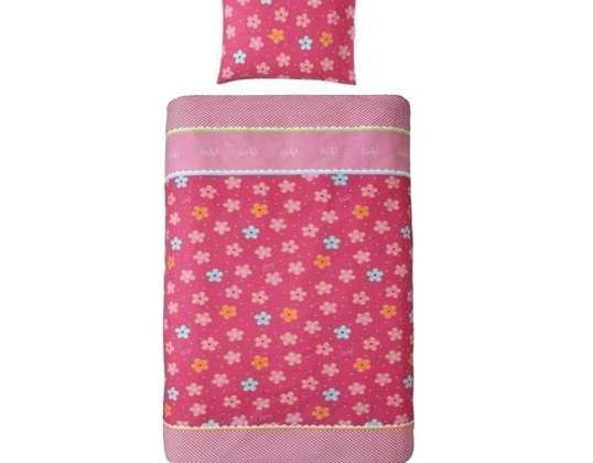 Lief! lifestyle pink reversible duvet covers for girls with flower print 140x220cm