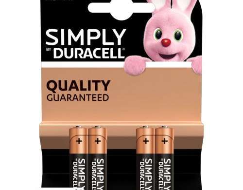 DURACELL Baterie AAA LR03 Alkalické Základní 4 baterie / blistr 1.5V