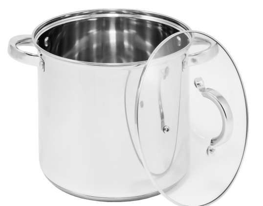 Large stainless steel pot, 12l, made of stainless steel, Topfann induction