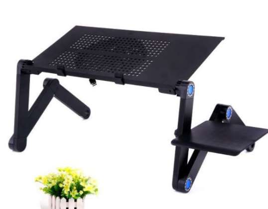 Folding laptop table with cooling fan
