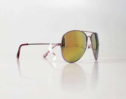 Óculos de sol TopTen aviador rosa metálico com lentes espelhadas SG14015UPINK