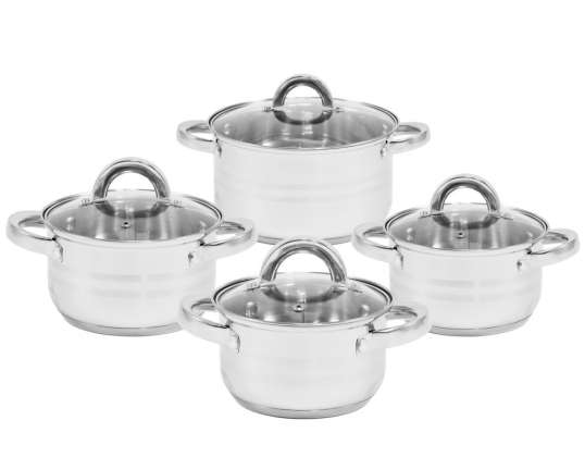 Stainless steel cookware set 8 pieces TOPFANN Verte Induction pots