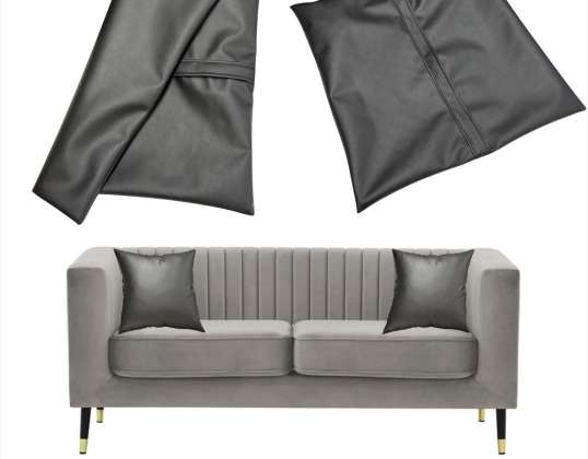 Възглавница Cover Leather 45x45 см Черна (Може лесно да се приготви според желаните размери)