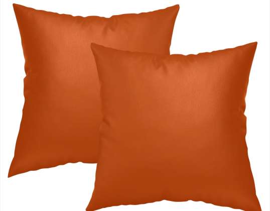 Housse de coussin en cuir 45x45 cm Orange ( Peut être facilement préparé selon les dimensions souhaitées )