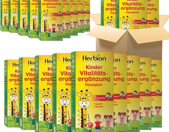 Herbion Naturals vitality supplement for children, promotes growth and appetite - 150 mL - For children from 1 year (pack of 24)