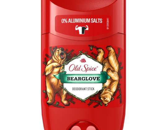 Old Spice Bearglove Deodorante in Stick - 0% Sali di Alluminio - 50ml