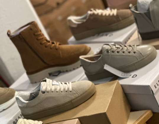 6,50€ per pair, European brand shoe mix, mix of different models and sizes for women and men, mix cardboard, remaining stock pallet, A Stock
