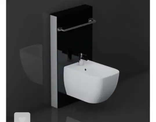 SONDERPOSTEN B2B: 170 STK - Preis: 17.000 EUR (100€/Artikel) RAK Ceramics Obelisk Cistern Cabinet For Wall Hung Bidet in Black
