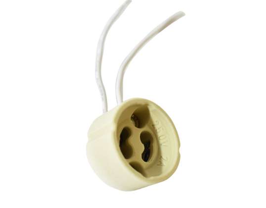 Porta-lâmpada de cerâmica GU10 de alta qualidade com cabo (2x0,75) 15cm – Compatível com lâmpadas LED e halógenas