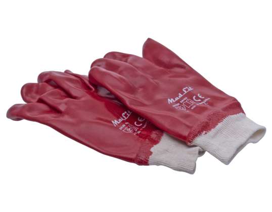 Издръжливи и тежкотоварни маслени PVC ръкавици XL - 12 броя в опаковка за промишлена употреба