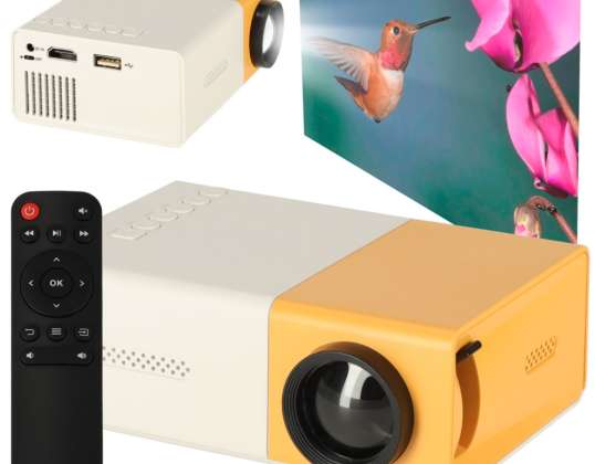 Miniprojektor bærbar projektor for barn LED TFT LCD 1920x1080 24 60&quot; USB HDMI 12V oransje hvit