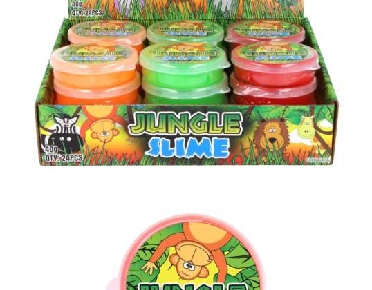 Jungle Slime 40 g – 7 x 2 cm Assorted Colors Sensory Play Toy for Kids