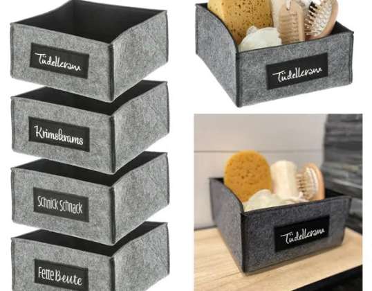 Felt Storage Basket with Saying – Stylish Felt Organizer | Decorative basket with print