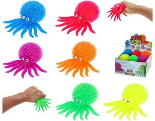 Fluffy Octopus Plush Set of 6 Size approx. 11x10 cm Cuddly Sea Animal Toy