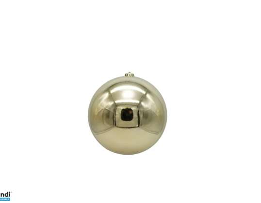 Shiny Champagne Colored Christmas Baubles 12cm Plastic Display Set